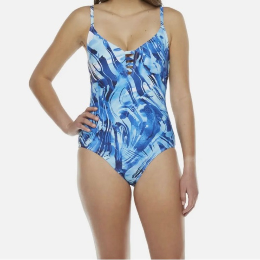 Peyton & Parker Women's Tie Dye One Piece bathing suit padded bra Size Large